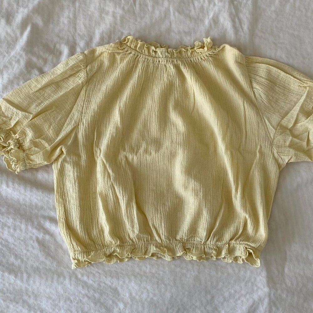 yellow blouse top